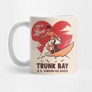 Vintage Surfing You'll Love Trunk Bay, USVI // Retro Surfer's Paradise Mug